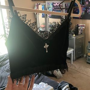 black velvet crop top